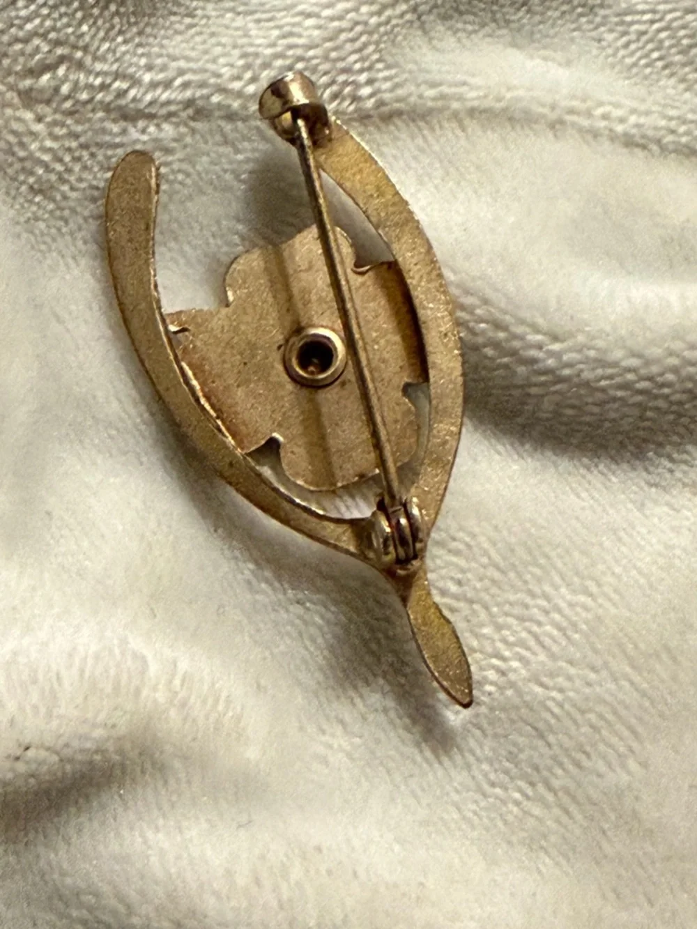 Gold Floral Wishbone Pendant with Teal Stone